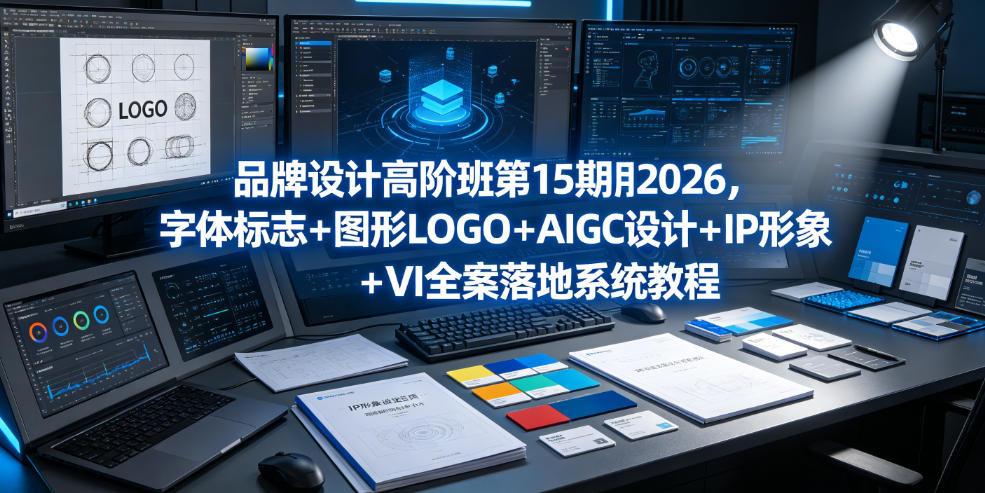 品牌设计高阶班第15期2026，字体标志＋图形LOGO＋AIGC设计＋IP形象＋VI全案落地系统教程-泱泱学习社