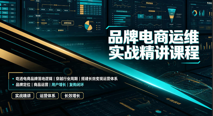 品牌电商运维实战精讲课程|吃透电商品牌落地逻辑、穿越行业周期、搭建长效变现运营体系-泱泱学习社