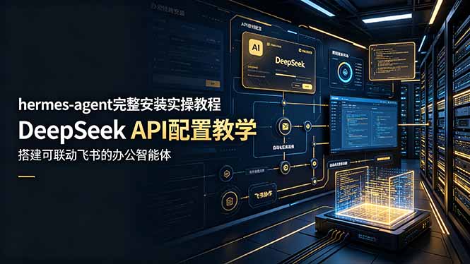 hermes-agent完整安装实操教程，DeepSeek API配置教学，搭建可联动飞书的办公智能体-泱泱学习社