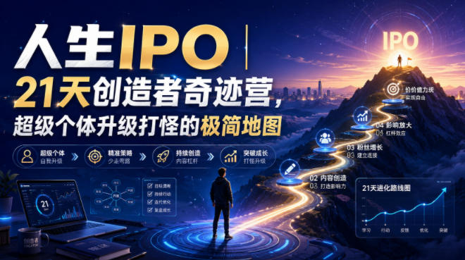 人生IPO︱21天创造者奇迹营,超级个体升级打怪的极简地图-泱泱学习社