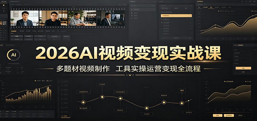 2026AI视频变现实战课:多题材视频制作,工具实操运营变现全流程-泱泱学习社