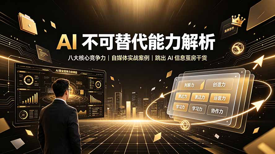 付费文章:AI 不可替代能力解析▸八大核心竞争力|自媒体实战案例|跳出 AI 信息茧房干货-泱泱学习社