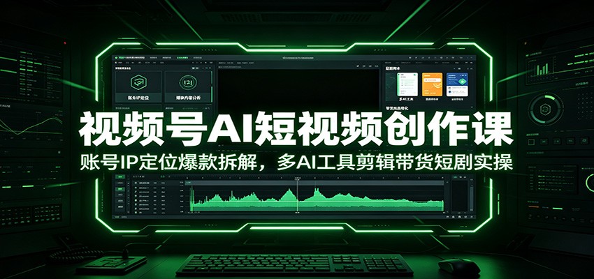 视频号AI短视频创作课：账号IP定位爆款拆解，多AI工具剪辑带货短剧实操-泱泱学习社