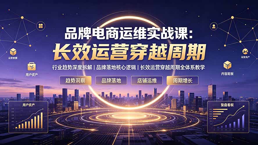 品牌电商运维实战课：行业趋势深度拆解｜品牌落地核心逻辑｜长效运营穿越周期全体系教学-泱泱学习社