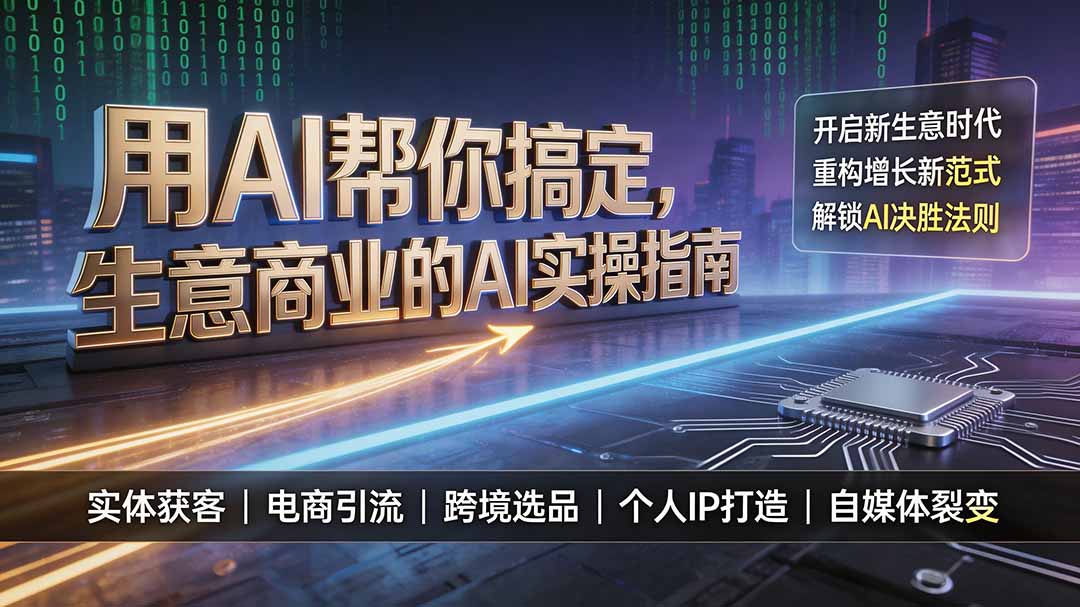 用AI帮你搞定，生意商业的AI实操指南，开启新生意时代，重构增长新范式，解锁AI时代决胜法则-泱泱学习社