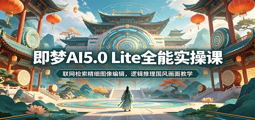 即梦AI5.0 Lite全能实操课：联网检索精细图像编辑，逻辑推理国风画面教学-泱泱学习社