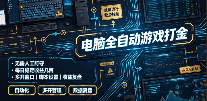 电脑全自动游戏打金,无需人工盯守,每日稳定收益几百!【揭秘】-泱泱学习社