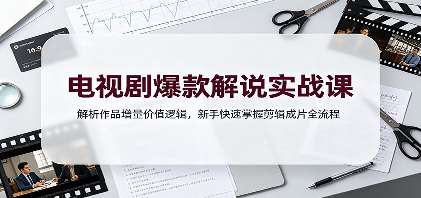 电视剧爆款解说实战课:解析作品增量价值逻辑,新手快速掌握剪辑成片全流程-泱泱学习社