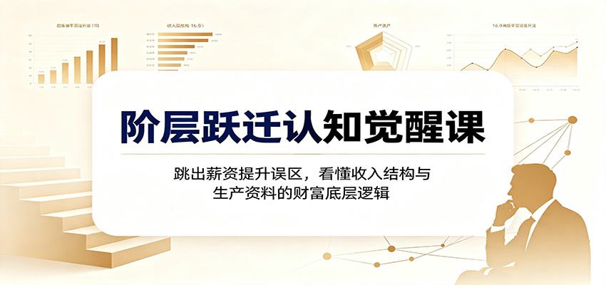 阶层跃迁认知觉醒课:跳出薪资提升误区,看懂收入结构与生产资料的财富底层逻辑-泱泱学习社