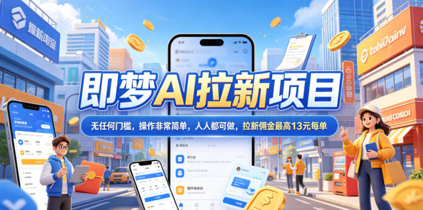 2026年即梦AI拉新项目最新玩法，无任何门槛，操作非常简单，人人都可做，拉新佣金最高13米每单(更新08月07日)-泱泱学习社