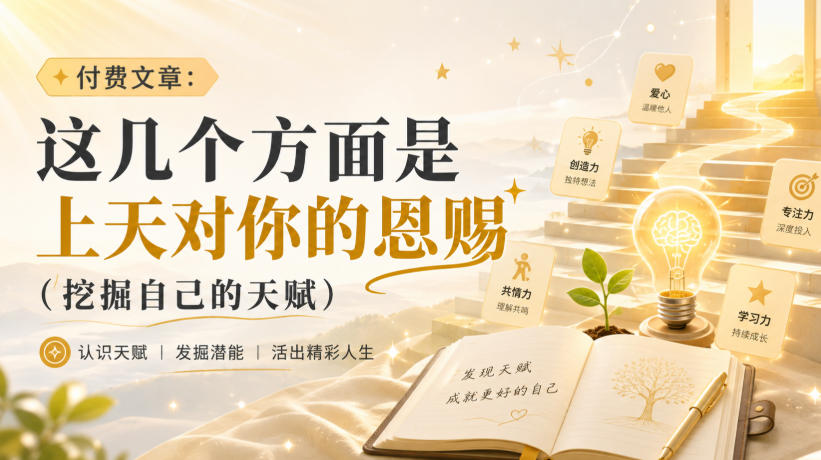 付费文章：这几个方面是上天对你的恩赐(挖掘自己的天赋)-泱泱学习社