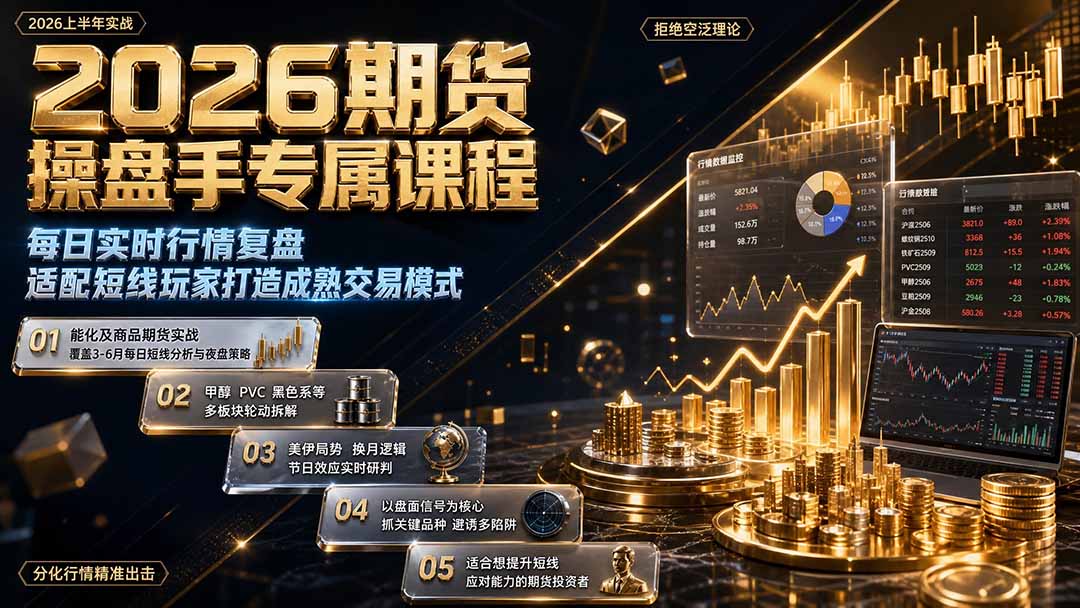 2026期货操盘手专属课程-更新8月,每日实时行情复盘,适配短线玩家打造成熟交易模式-泱泱学习社