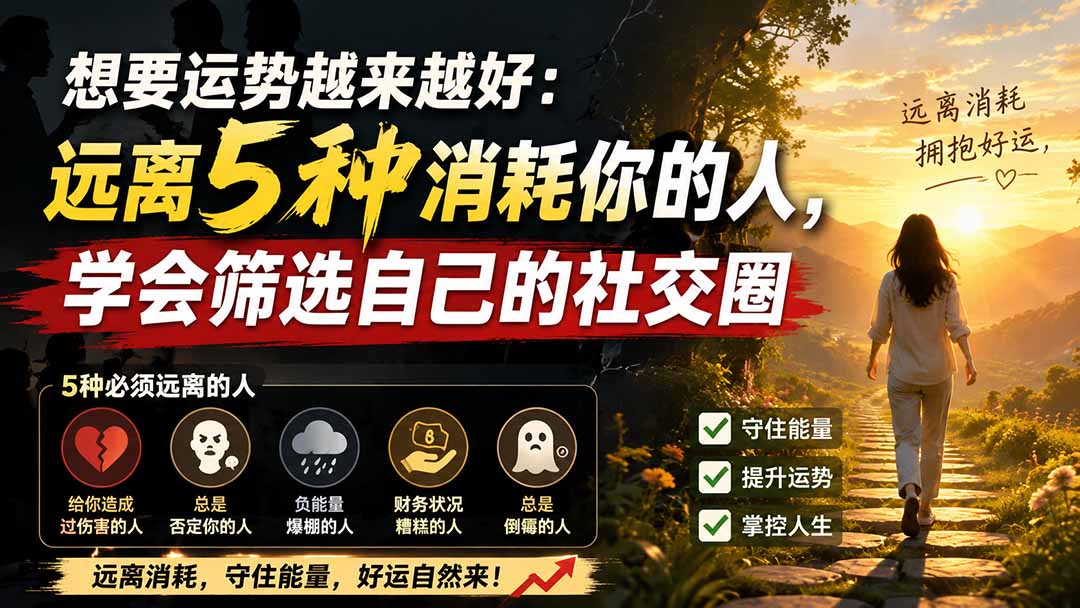 付费文章：想要运势越来越好：远离5种消耗你的人，学会筛选自己的社交圈-泱泱学习社