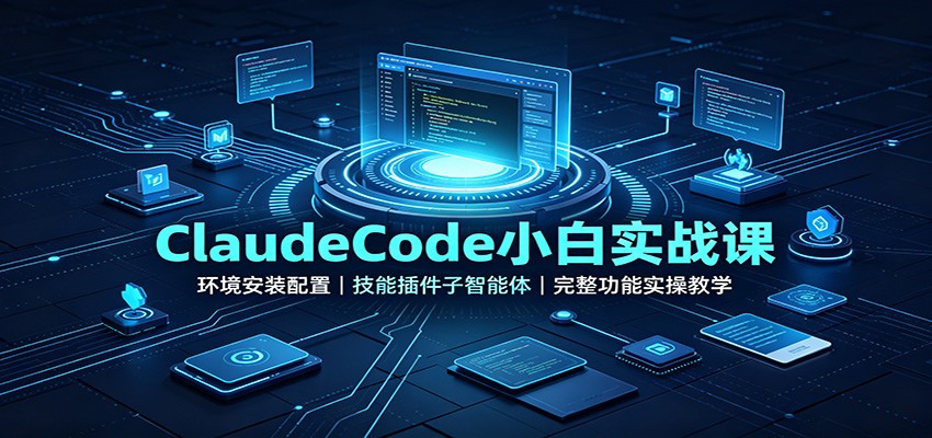 ClaudeCode小白实战课:环境安装配置,技能插件子智能体,完整功能实操教学-泱泱学习社