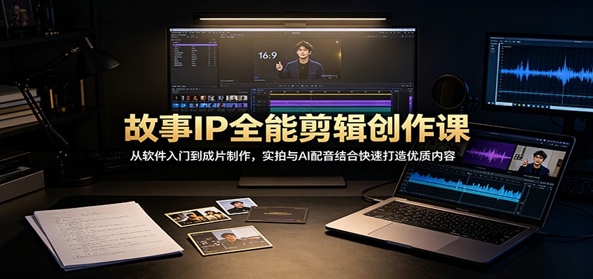 故事IP全能剪辑创作课:从软件入门到成片制作,实拍与AI配音结合快速打造优质内容-泱泱学习社