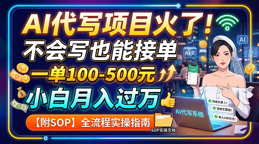 AI代写项目火了！不会写也能接单，一单100-500元，小白月入过万【附SOP】-泱泱学习社