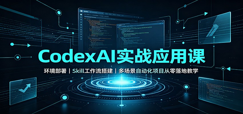 CodexAI实战应用课：环境部署Skill工作流搭建，多场景自动化项目从零落地教学-泱泱学习社