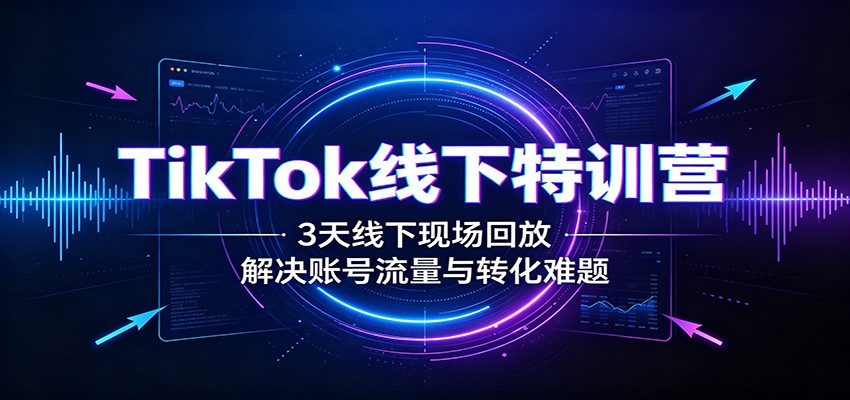 TikTok线下特训营：3天线下现场回放，解决账号流量与转化难题-泱泱学习社