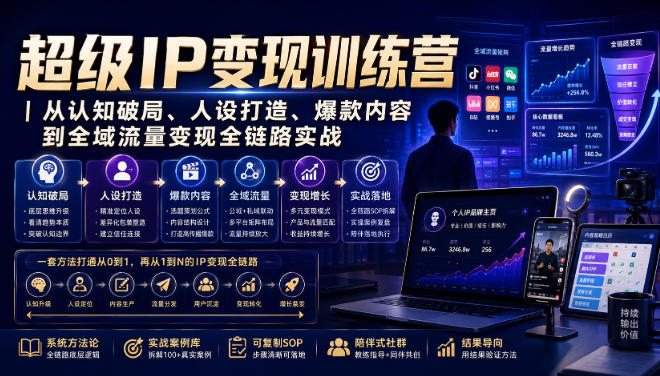 超级IP变现训练营｜从认知破局、人设打造、爆款内容到全域流量变现全链路实战-泱泱学习社