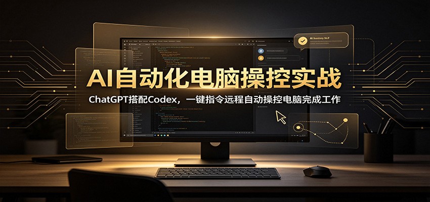 AI自动化电脑操控实战:ChatGPT搭配Codex,一键指令远程自动操控电脑完成工作-泱泱学习社