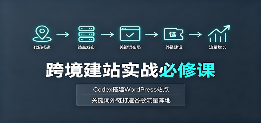 跨境建站实战必修课:Codex搭建WordPress站点,关键词外链打造谷歌流量阵地-泱泱学习社