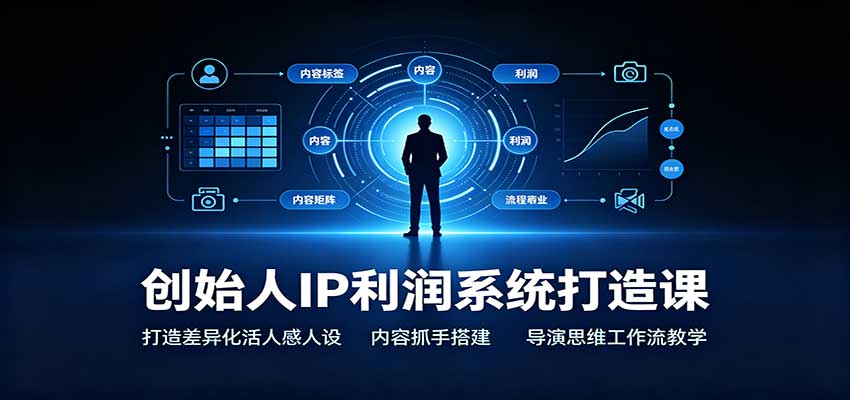 创始人IP利润系统打造课:打造差异化活人感人设,内容抓手搭建,导演思维工作流教学-泱泱学习社