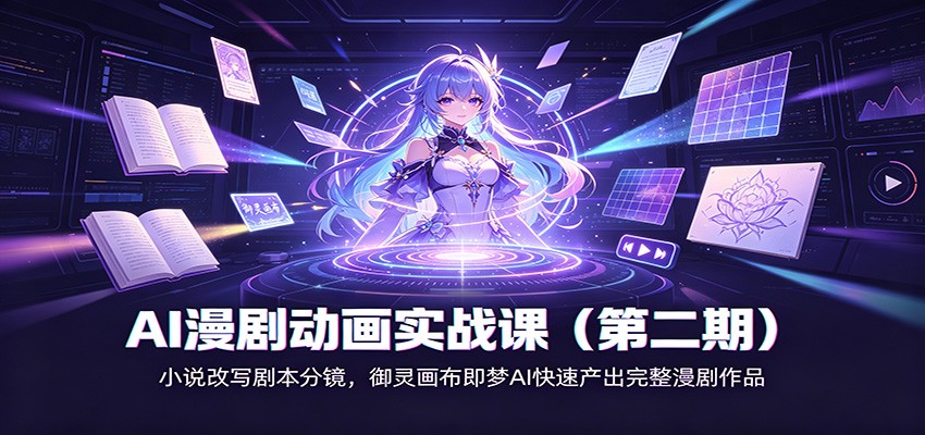 AI漫剧动画实战课(第二期)：小说改写剧本分镜，御灵画布即梦AI快速产出完整漫剧作品-泱泱学习社