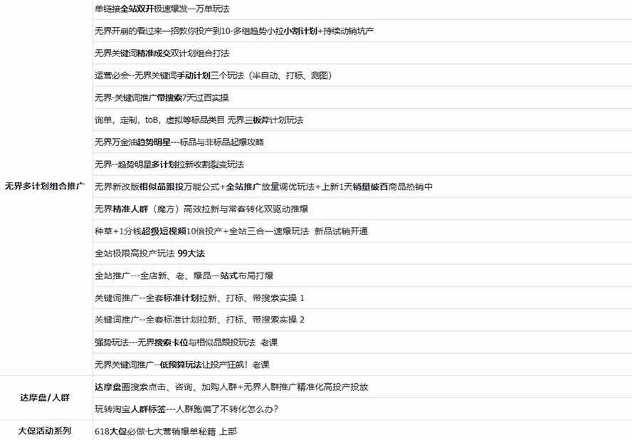 图片[2]-2026淘天开单秘籍PRO实战陪跑课程：全套落地运营玩法，一站式解决淘宝流量低、不出单难题(更新260823-泱泱学习社