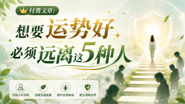 付费文章：想要运势好，必须远离这5种人-泱泱学习社