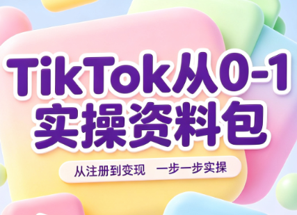 TikTok从0-1实操资料包：养号SOP+爆款公式+投流手册-泱泱学习社