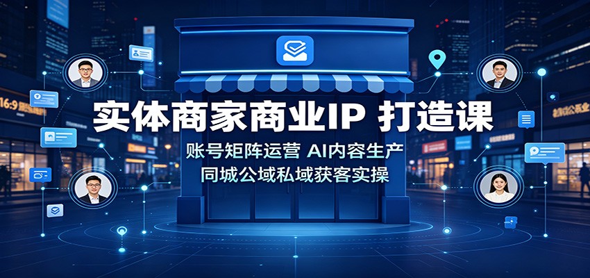 实体商家商业IP打造课:账号矩阵运营,AI内容生产,同城公域私域获客实操-泱泱学习社