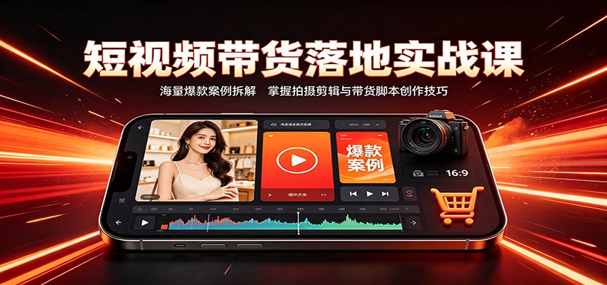 短视频带货落地实战课:海量爆款案例拆解,掌握拍摄剪辑与带货脚本创作技巧-泱泱学习社