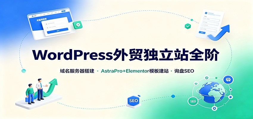 WordPress外贸独立站全阶：域名服务器搭建，AstraPro+Elementor模板建站与询盘询盘SEO-泱泱学习社
