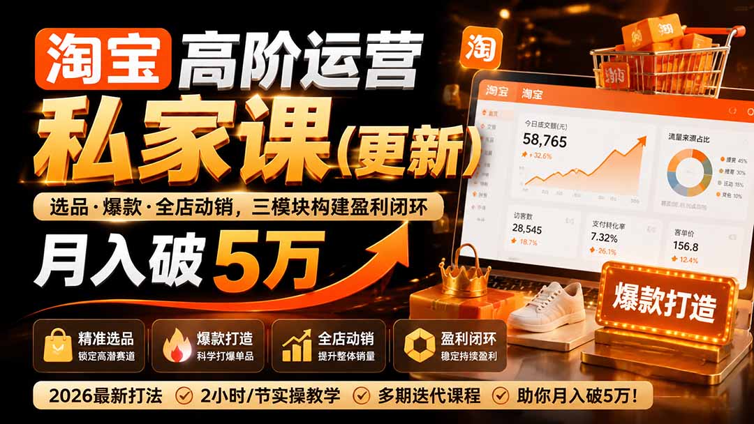 淘宝高阶运营私家课(更新26年-泱泱学习社