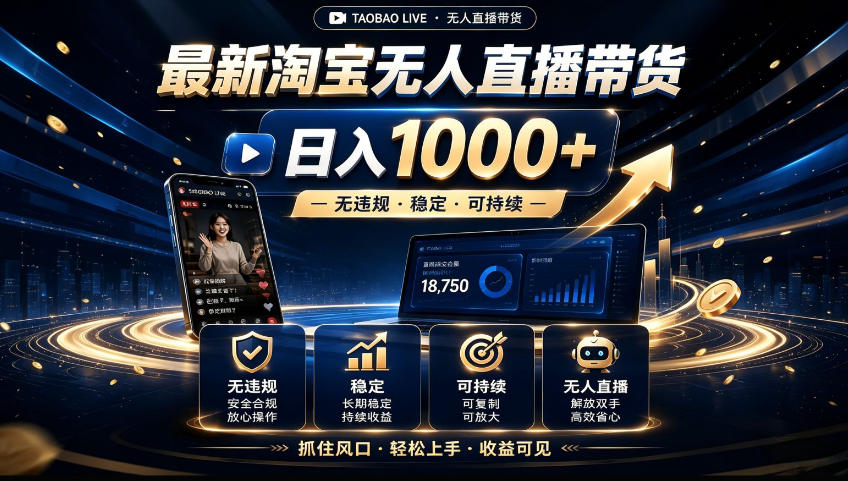 2026淘宝无人直播15.0，独家新技术，不用露脸、不用熬夜，自动直播自动出单，25小时卖17W【揭秘】-泱泱学习社