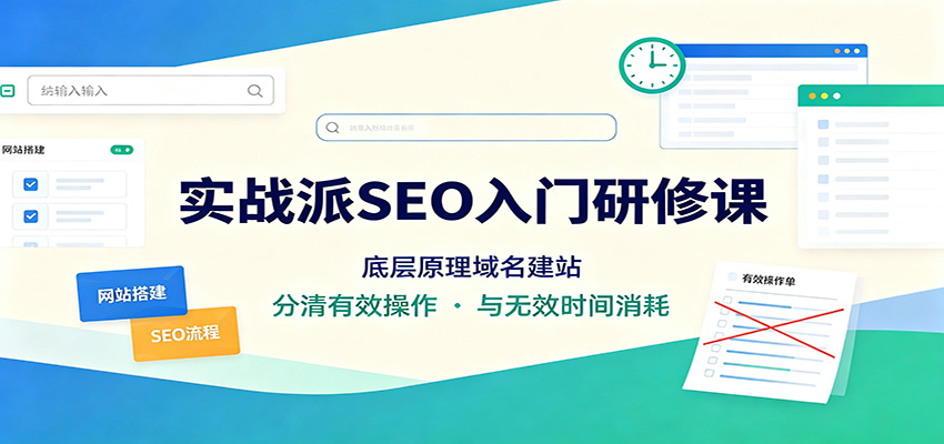 实战派SEO入门研修课:底层原理域名建站,分清有效操作与无效时间消耗-泱泱学习社