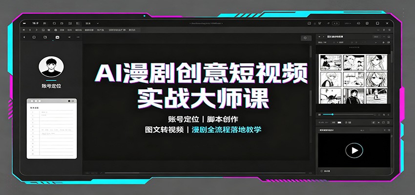 AI漫剧创意短视频实战大师课:账号定位脚本创作,图文转视频,漫剧全流程落地教学-泱泱学习社