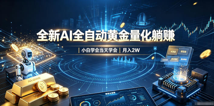 全新AI全自动黄金量化躺賺:小白学会当天学会,月入2W!【揭秘】-泱泱学习社