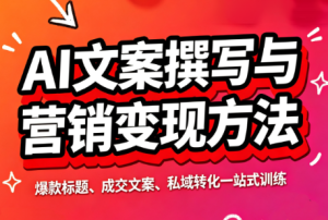智涵·AI文案撰写与营销变现方法-泱泱学习社