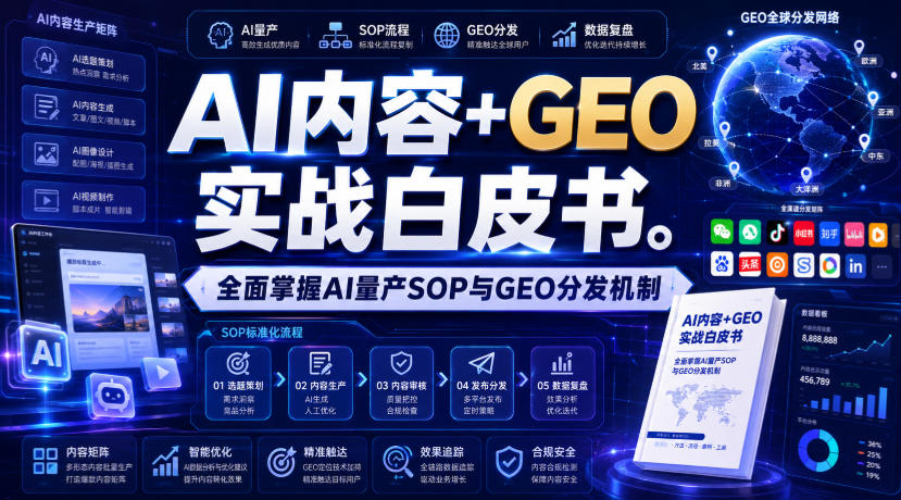 AI内容+GEO实战白皮书，全面掌握AI量产SOP与GEO分发机制【文档】-泱泱学习社