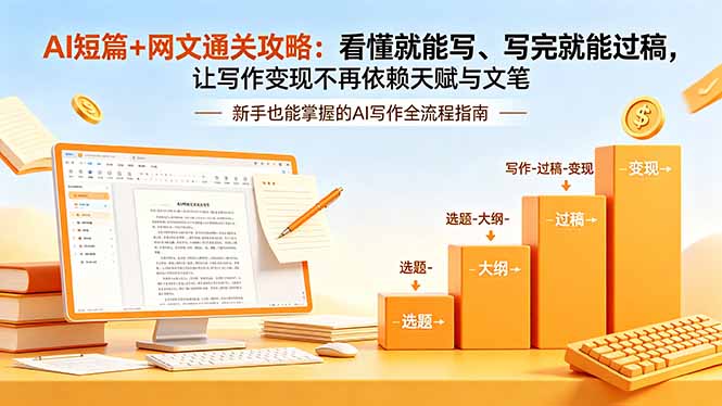 AI短篇+网文通关攻略-更新:看懂就能写、写完就能过稿,让写作变现不再依赖天赋与文笔-泱泱学习社