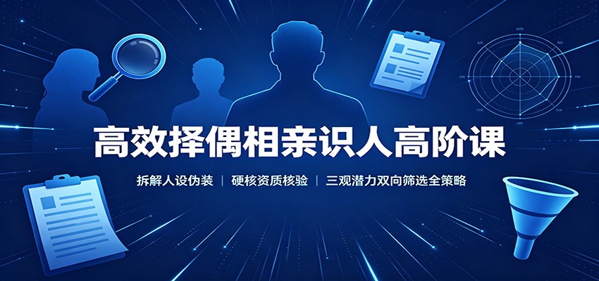 高效择偶相亲识人高阶课：拆解人设伪装，硬核资质核验，三观潜力双向筛选全策略-泱泱学习社