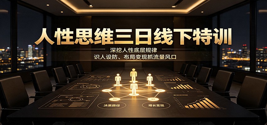 人性思维三日线下特训：深挖人性底层规律，识人设防、布局变现抓流量风口-泱泱学习社