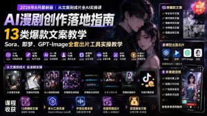 AI漫剧创作落地指南｜13类爆款文案教学，Sora、即梦、GPT-Image全套出片工具实操教学-泱泱学习社