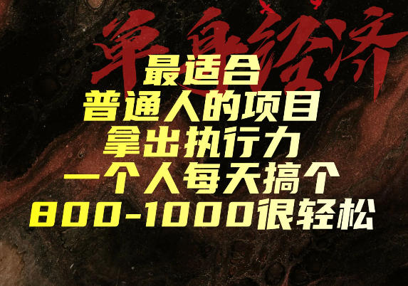 最适合普通人的项目，拿出执行力一个人每天搞个800-1k很轻松【揭秘】-泱泱学习社