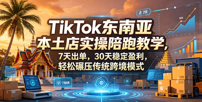TikTok东南亚本土店实操陪跑教学，7天出单，30天稳定盈利，轻松碾压传统跨境模式(更新0819)-泱泱学习社