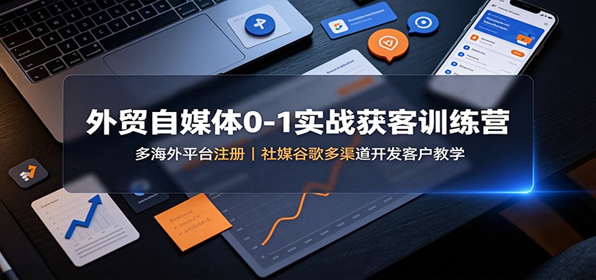 外贸自媒体0-1实战获客训练营：多海外平台注册，社媒谷歌多渠道开发客户教学-泱泱学习社