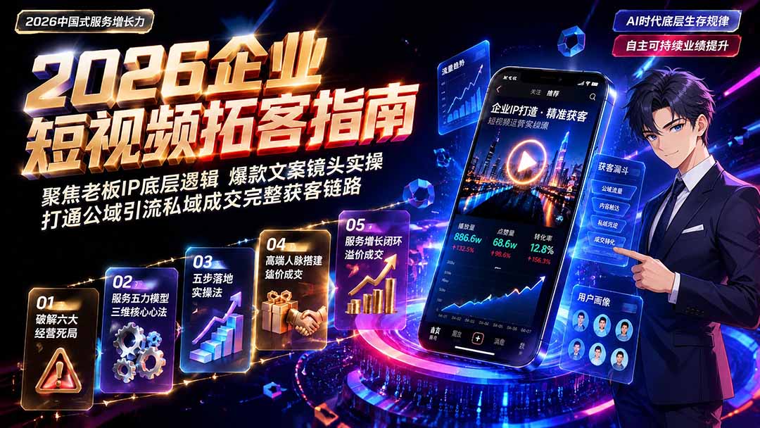 2026AI时代服务增长力实战课-无水印|五力模型三维心法教学,破解门店客源流失低价内卷实现长效业绩增长-泱泱学习社