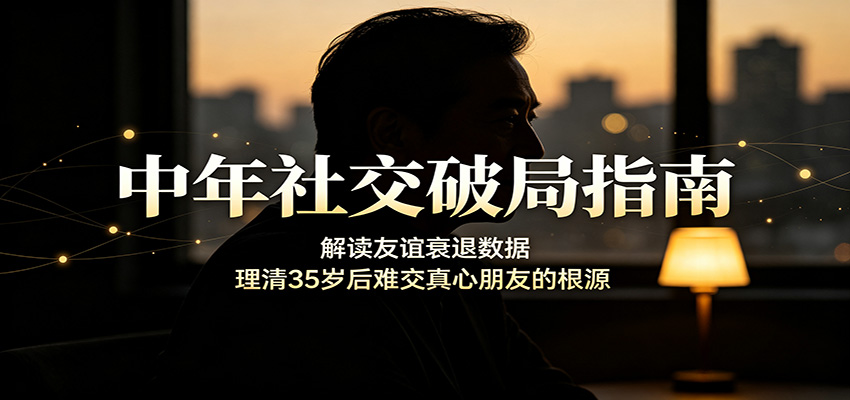中年社交破局指南：解读友谊衰退数据，理清35岁后难交真心朋友的根源-泱泱学习社