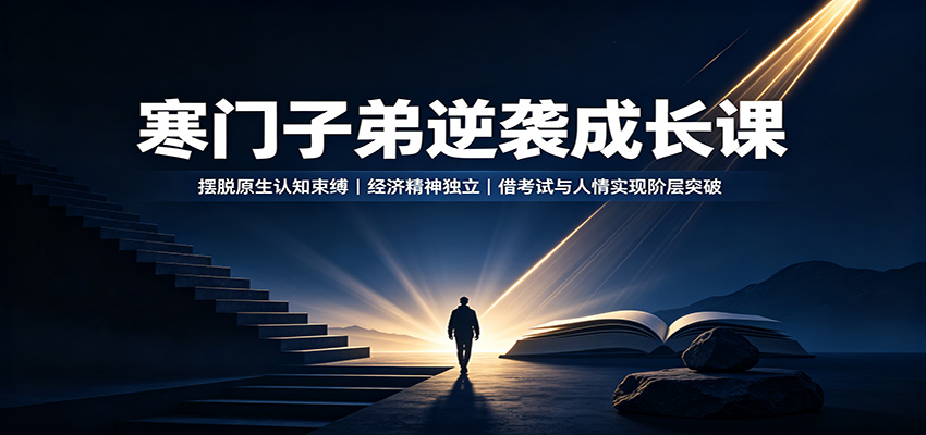 寒门子弟逆袭成长课:摆脱原生认知束缚,经济精神独立,借考试与人情实现阶层突破-泱泱学习社